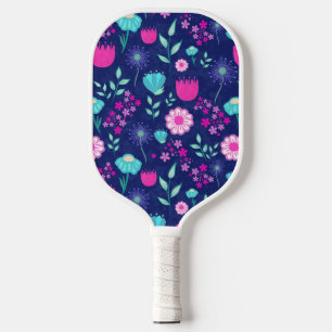 Cute floral pattern background pickleball paddle