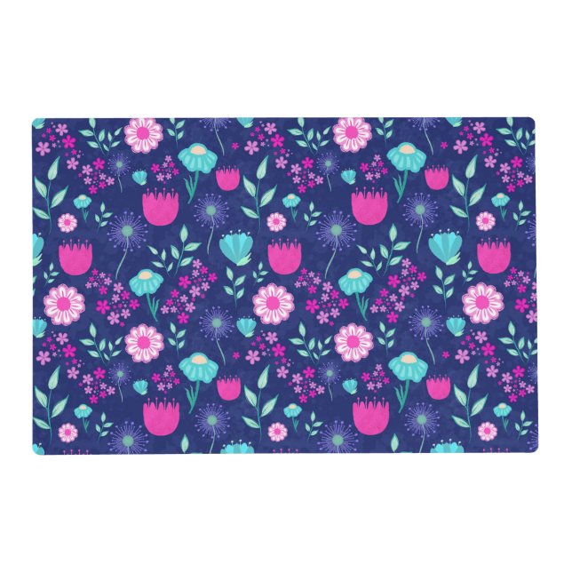 Cute floral pattern background placemat (Front)