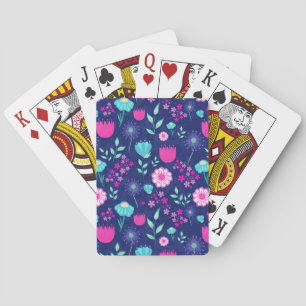 Cute floral pattern background poker cards