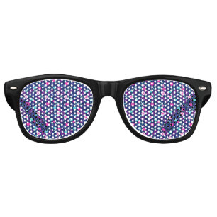 Cute floral pattern background retro sunglasses