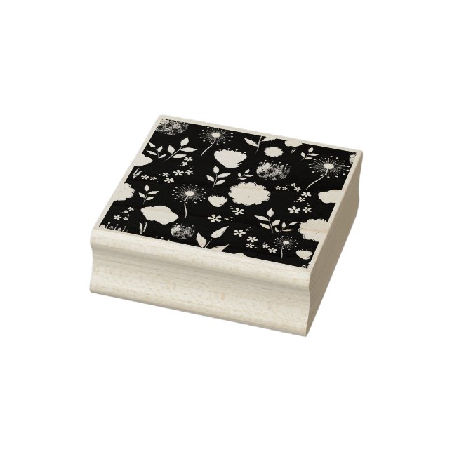 Cute floral pattern background rubber stamp (Stamp)