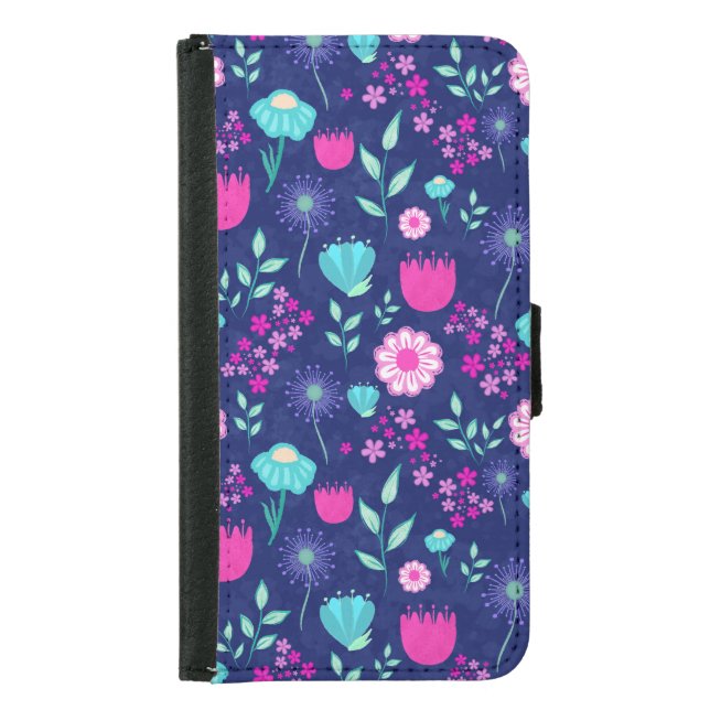 Cute floral pattern background samsung galaxy wallet case (Front)