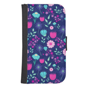 Cute floral pattern background galaxy s4 wallet case