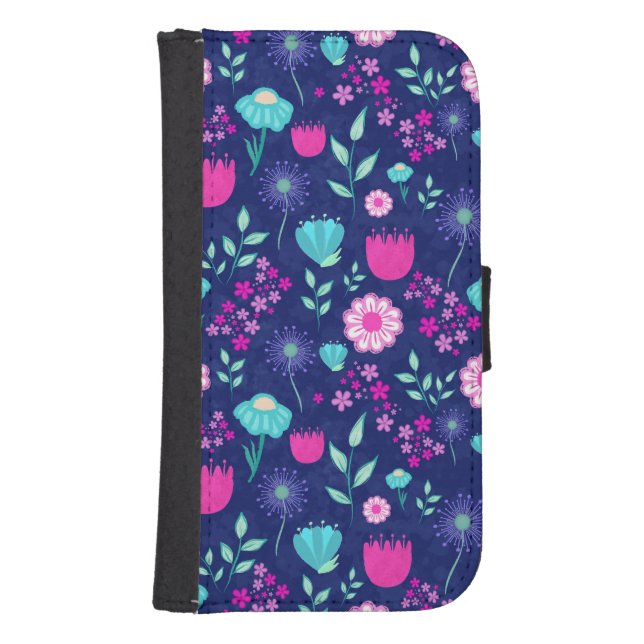 Cute floral pattern background samsung galaxy wallet case (Front)