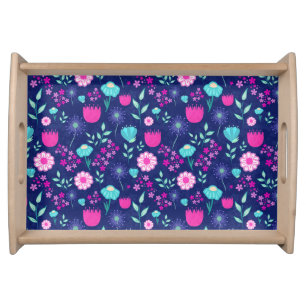 Cute floral pattern background serving tray
