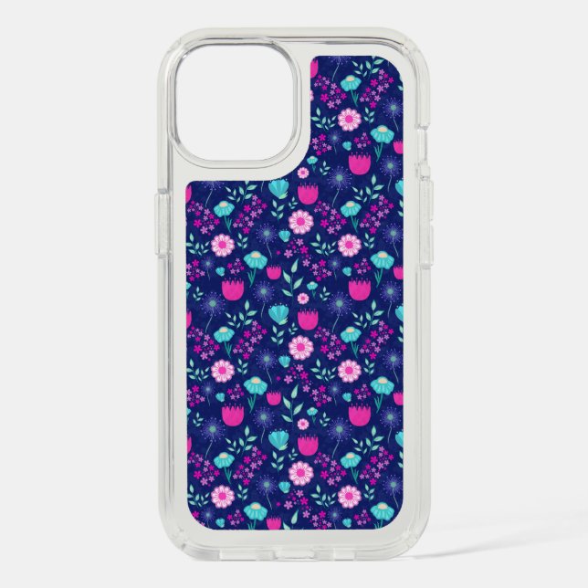 Cute floral pattern background speck iPhone case (Front)