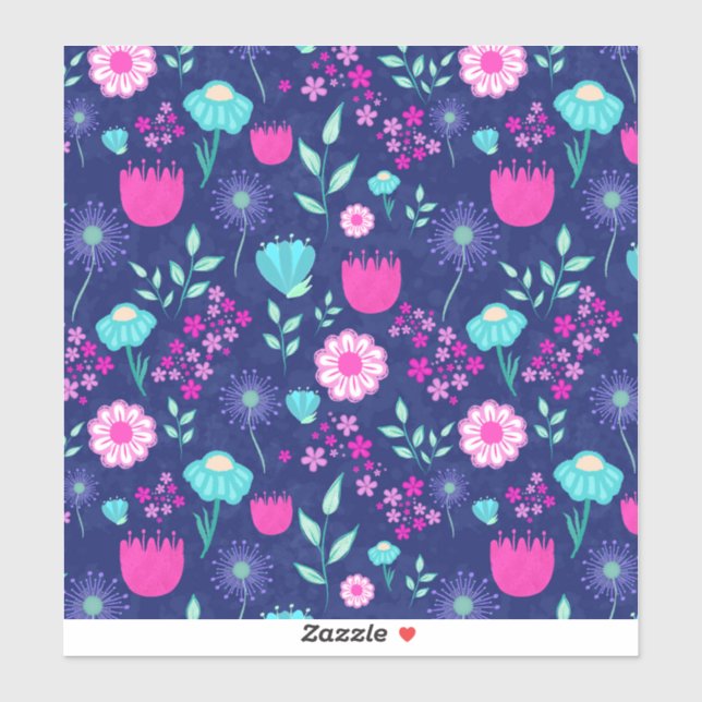 Cute floral pattern background sticker (Sheet)