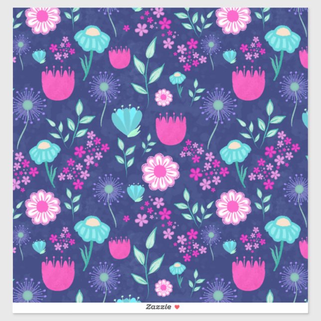 Cute floral pattern background sticker (Sheet)
