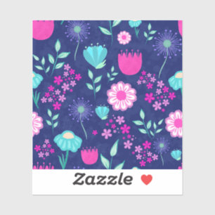 Cute floral pattern background sticker