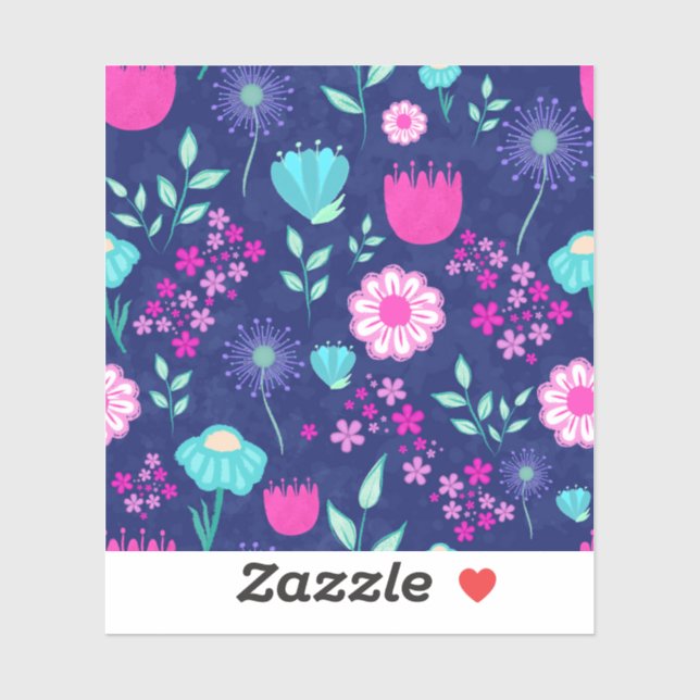 Cute floral pattern background sticker (Sheet)