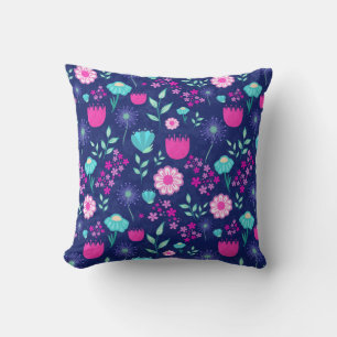 Cute floral pattern background throw pillow