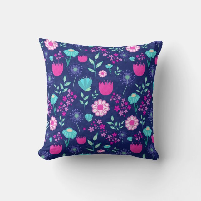 Cute floral pattern background throw pillow (Front)