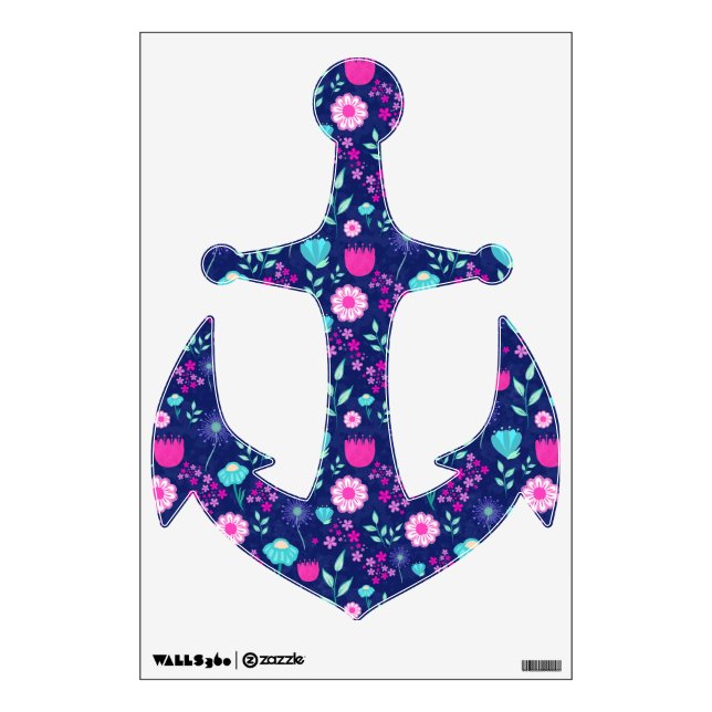 Cute floral pattern background wall decal (Front)