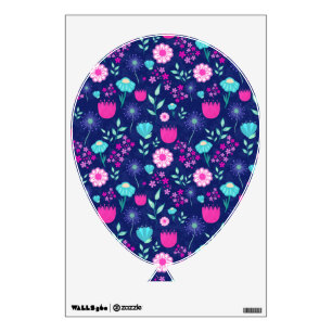 Cute floral pattern background wall decal