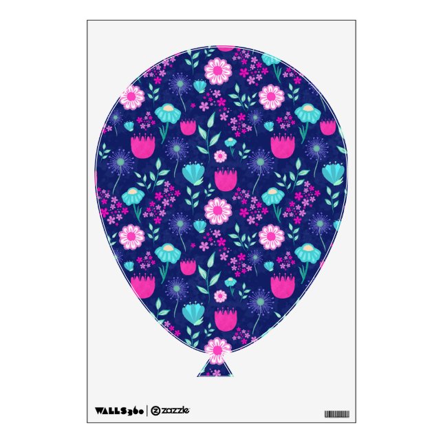 Cute floral pattern background wall decal (Front)