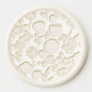 Cute floral pattern background wax seal sticker