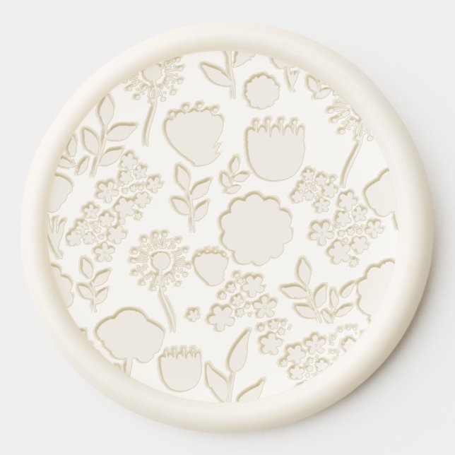 Cute floral pattern background wax seal sticker (Front)