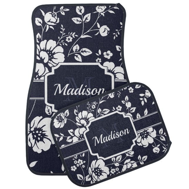 Cute Floral Pattern Car Floor Mat (Set)