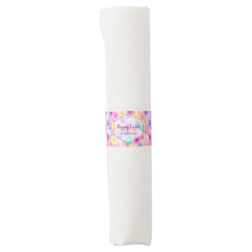 Cute Floral Pattern Easter Name Napkin Bands