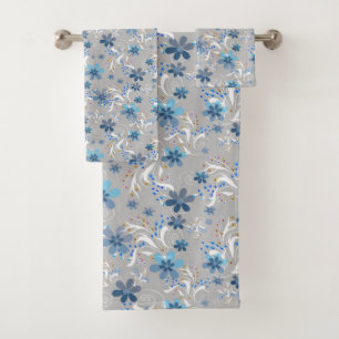 Cute floral pattern , flowers , floral pattern bath towel set
