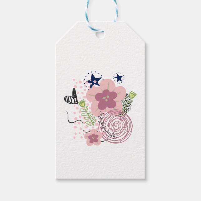 Cute Floral Pattern Gift Tags (Front)