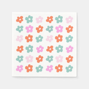 Cute Floral Pattern Girl Birthday Napkins