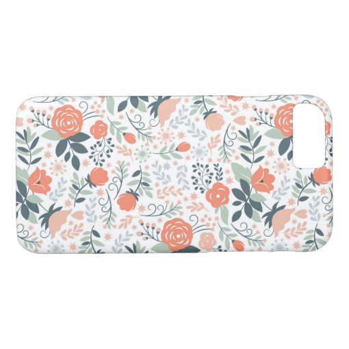 Cute Floral Pattern Girly iPhone 7 Case Zazzle