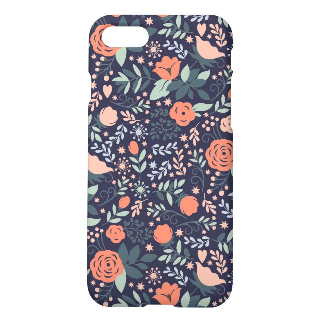 Cute Floral Pattern Girly iPhone Case (Back)