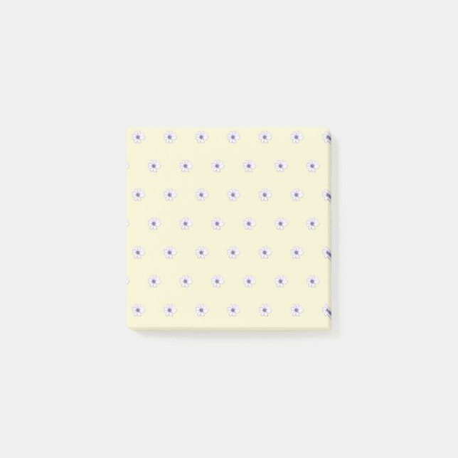Cute floral Pattern light yellow Post-it Notes (Front)