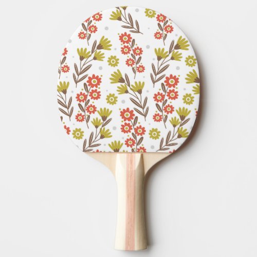 Cute floral pattern seamless background ping pong paddle