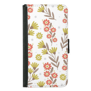 Cute floral pattern, seamless background. samsung galaxy s5 wallet case