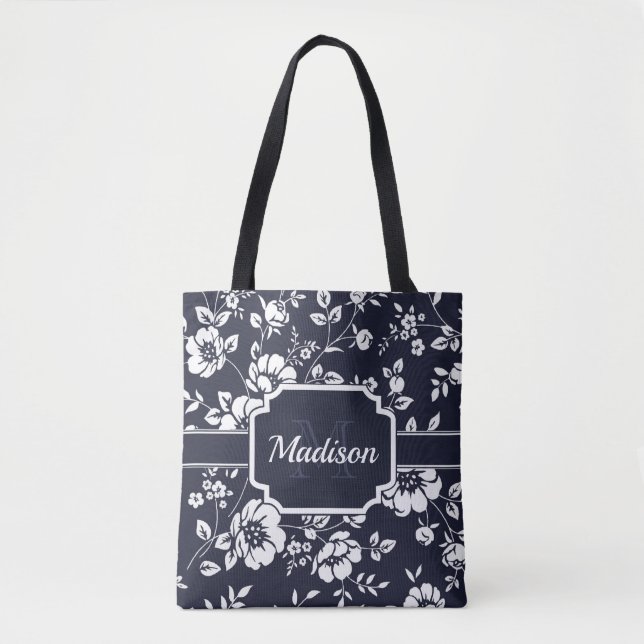 Cute Floral Pattern Tote Bag (Front)