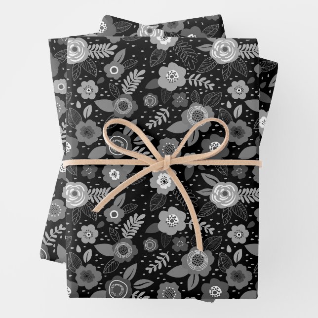 cute floral pattern wrapping paper sheets (In situ)