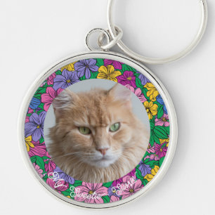 Cute Floral Personalized Pet Keepsake for Moms Keychain