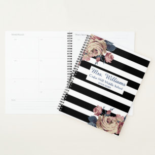Cute Floral Personalized Teacher Planner