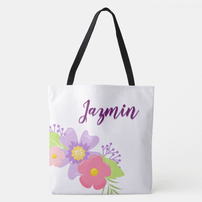 Cute Fl Personalized Tote Bag Zazzle Cute Fl Personalized Tote Bag