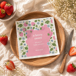 Cute Floral Pink Berry Sweet Conquette Napkins