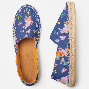 Cute Floral Pink Bunny and Bee Garden Espadrilles