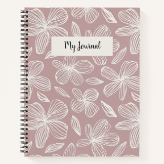 Cute Floral Pink Monogram Notebook