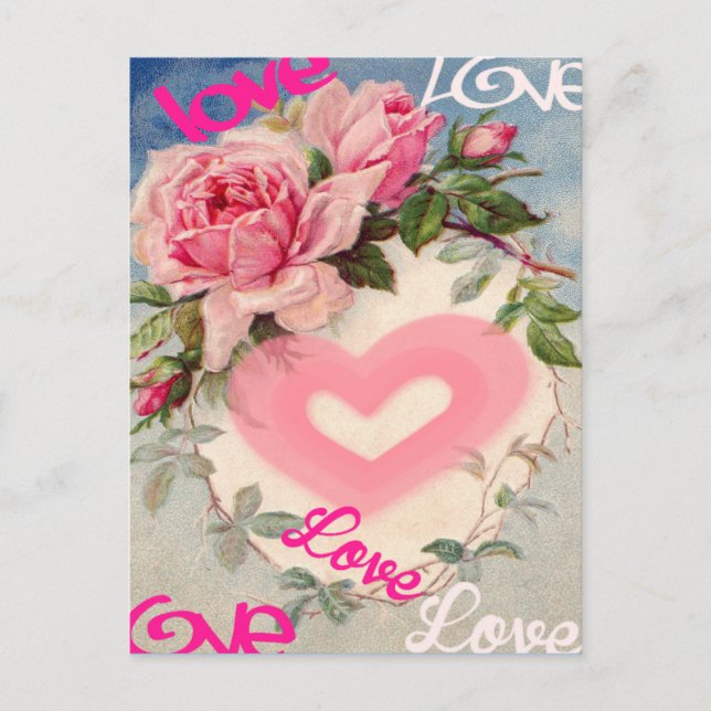 cute floral post card,love postcard (Front)