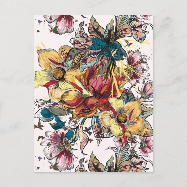 Cute Floral Postcard (Front)