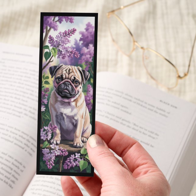 Cute Floral Pug  Bookmarks (Hand)