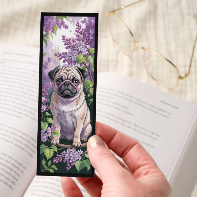 Cute Floral Pug  Bookmarks (Hand)