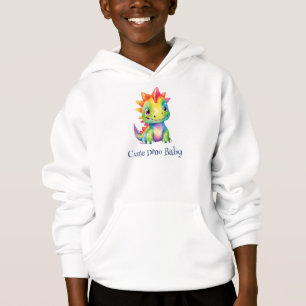 Cute Floral Rainbow Dinosaur Happy Birthday Party Hoodie