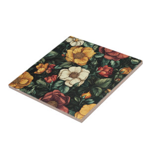 Cute Floral Rose Ceramic Tiles For Bath Accent