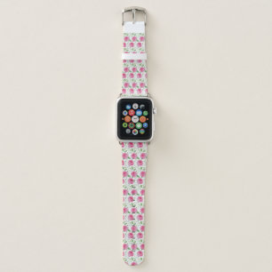 Cute, floral/rose repeating pattern apple watch band