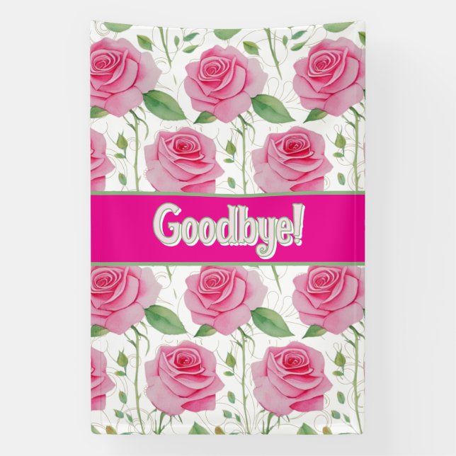 Cute, floral/rose repeating pattern banner (Vertical)