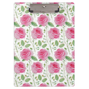 Cute, floral/rose repeating pattern clipboard