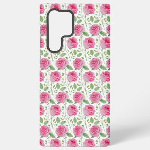 Cute,  floral/rose repeating pattern  samsung galaxy s22 ultra case