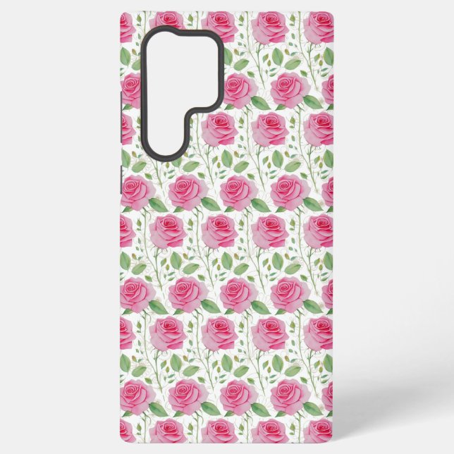 Cute,  floral/rose repeating pattern  samsung galaxy case (Back)